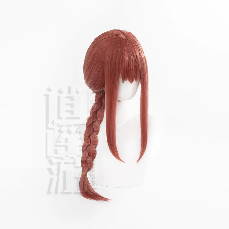Chainsaw Man Makima Cosplay Pruik Roze Gevlochten Lang Haar Halloween Cadeau
