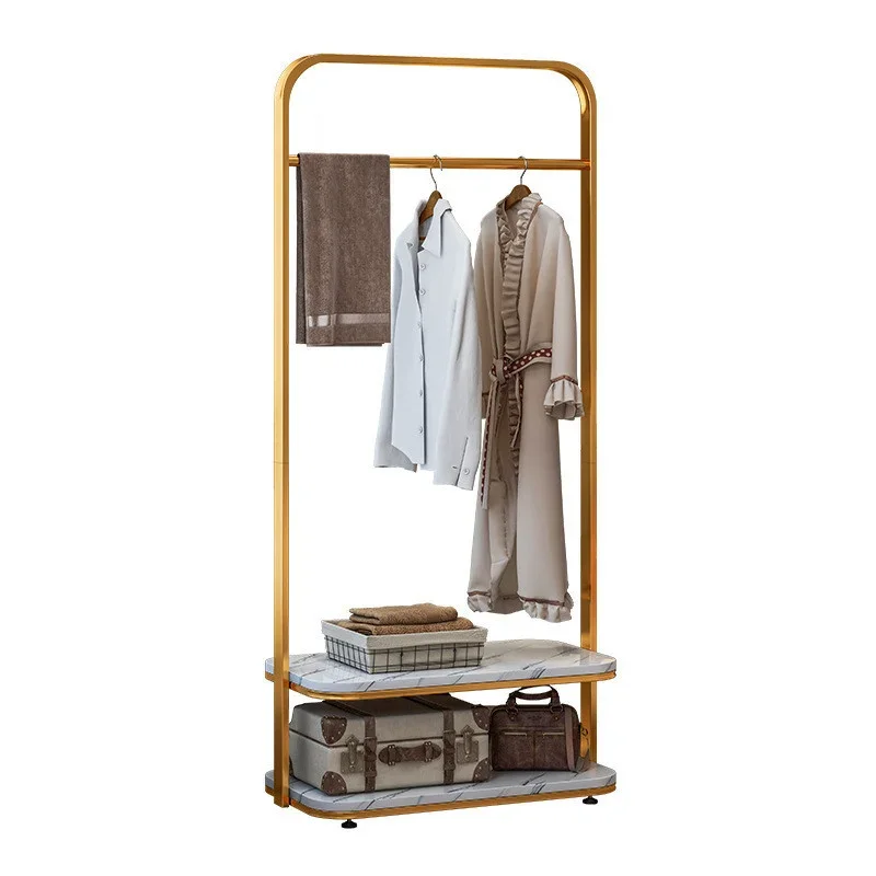 

Light Luxury Iron Art Coat Rack Floor Bedroom Marbled Hangers For Clothes Ins Wind Storage Rack Simple Hanger For Pants