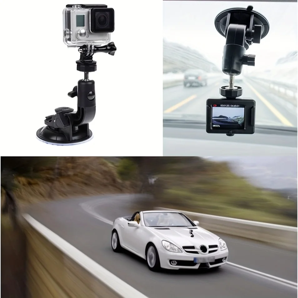 Action Camera Suction Cup Mount Windshield Camera Holder Tripod Adapter with Screw Compatible with Gopro Hero 11 10 9 8 7 6