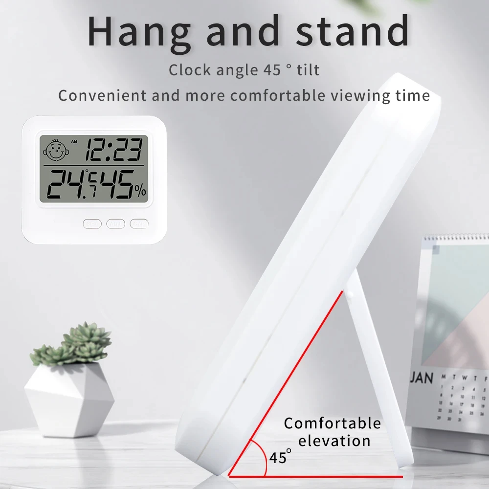 Multifunction Temperature Humidity Alarm Clock LCD Electronic Digital Thermometer Hygrometer Weather Station For Home