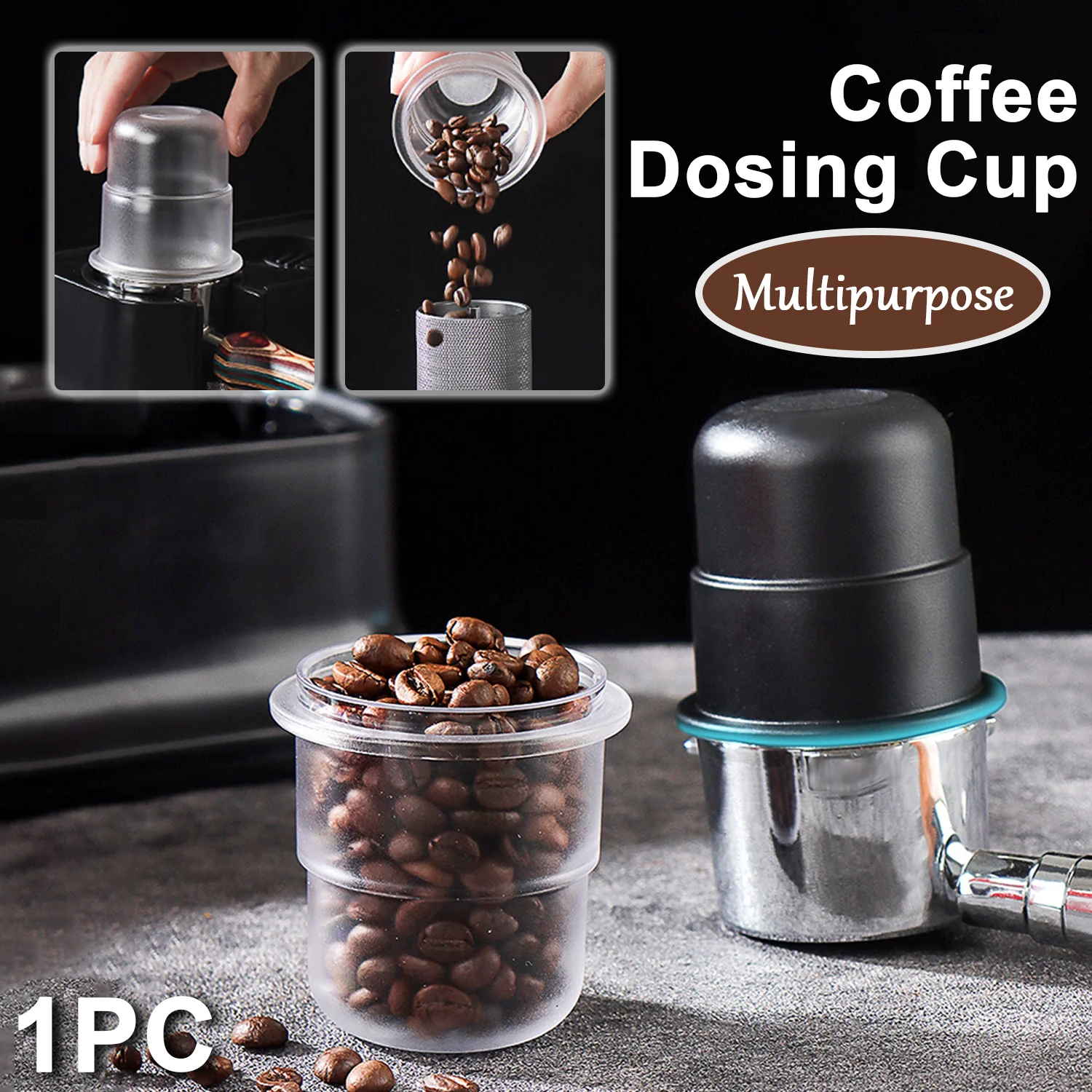 Coffee Dosing Cup Espresso Sniffing Mug 58MM Coffee Powder Receiving Cup Portafilter Stack Espresso Machine Coffee Accessories