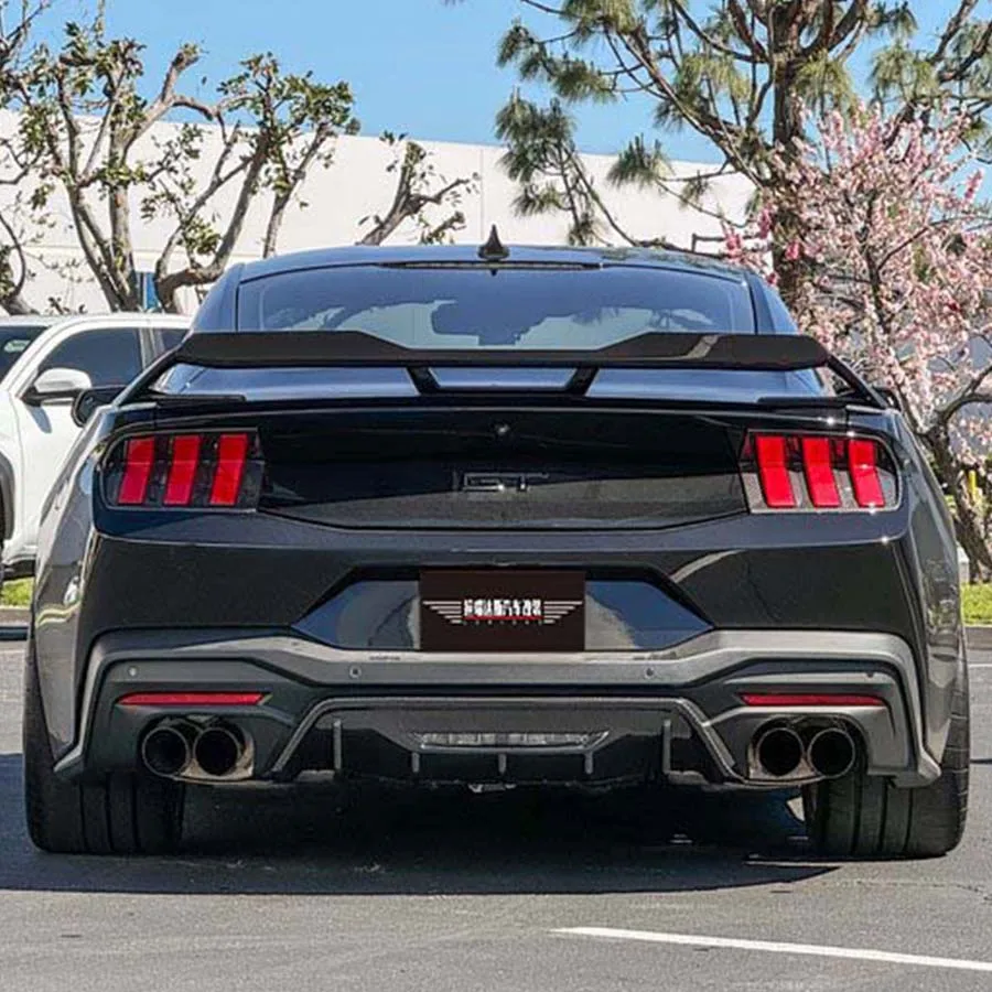 For 2024 Ford Mustang Dark Horse S650 Carbon Fiber GT Performance Wings Rear Gurney Flap Spoiler Cars Accessories Body Kits