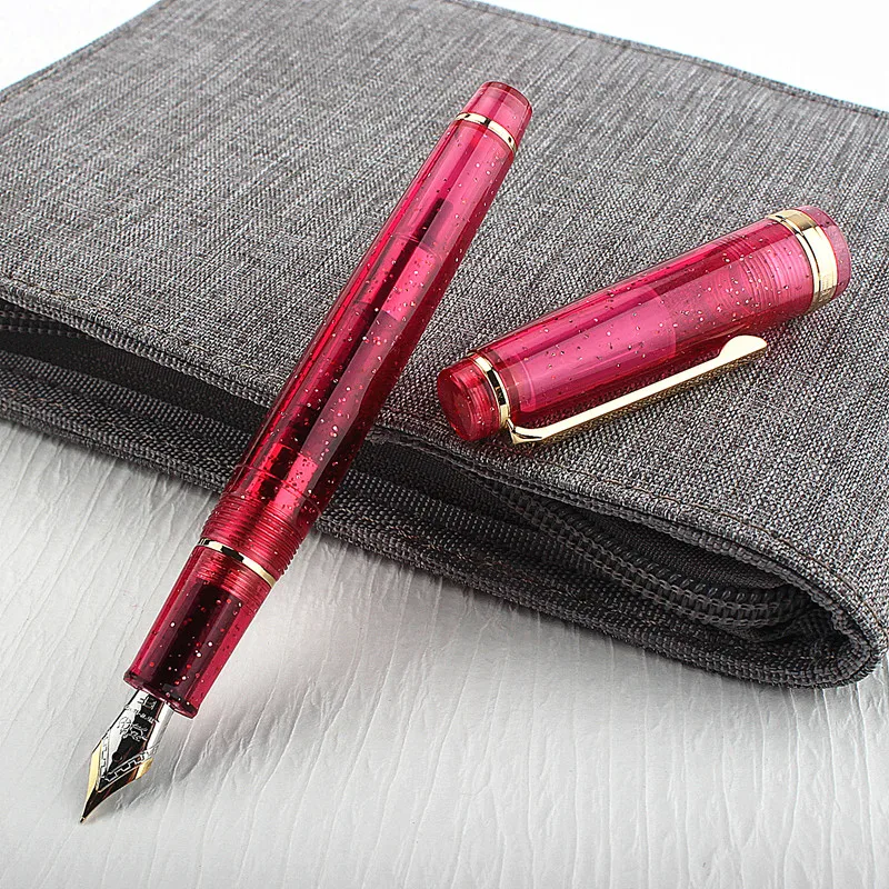 JinHao 82-Füllfederhalter, fluoreszierende Transparenz, Spin-Stift-Konverter, F-M-Feder, Business-Briefpapier, Büro, Schulbedarf, Tintenstift – Detail 5