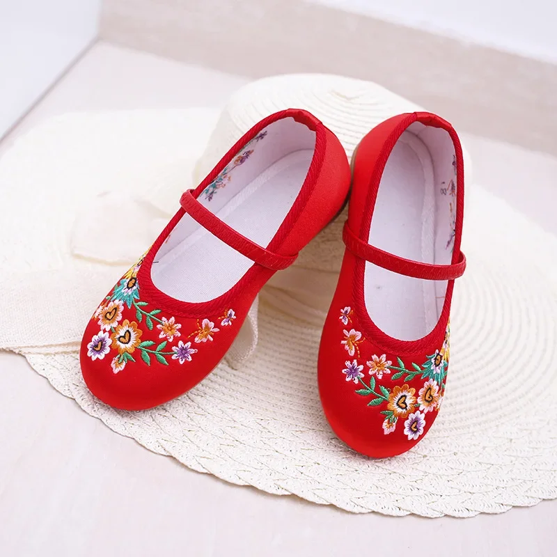 Vintage Embroidered Cloth Shoes Ballet Flats Ladies Canvas Comfortable Chinese National Handmade Women's Embroidery Shoes 3Color