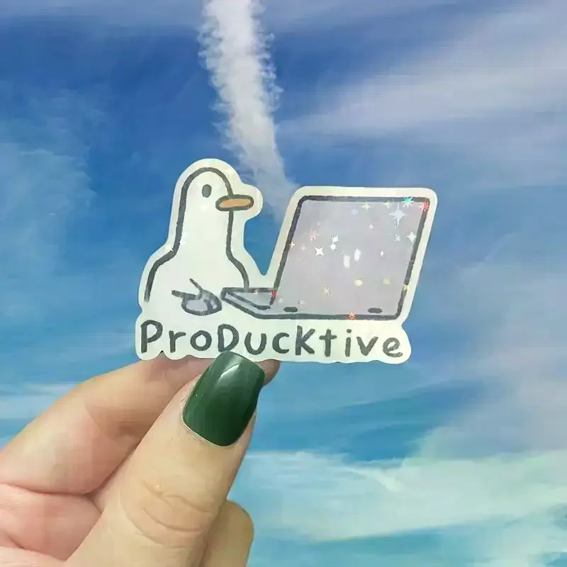5Pcs Removable Laptop Waterproof Decals Cute Goose Laptop Stickers Notebook Computer DIY Decoration Gift For Adults