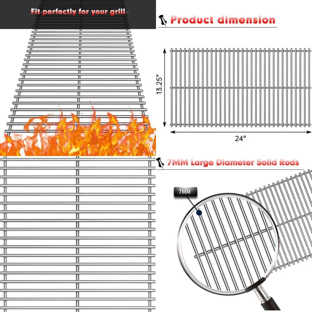 

Stainless Steel Broilmaster Grill Replacement Grids for Models P3, D3, G3 - BBQ Gas Grill Parts for Outdoor and Indoor Cooking