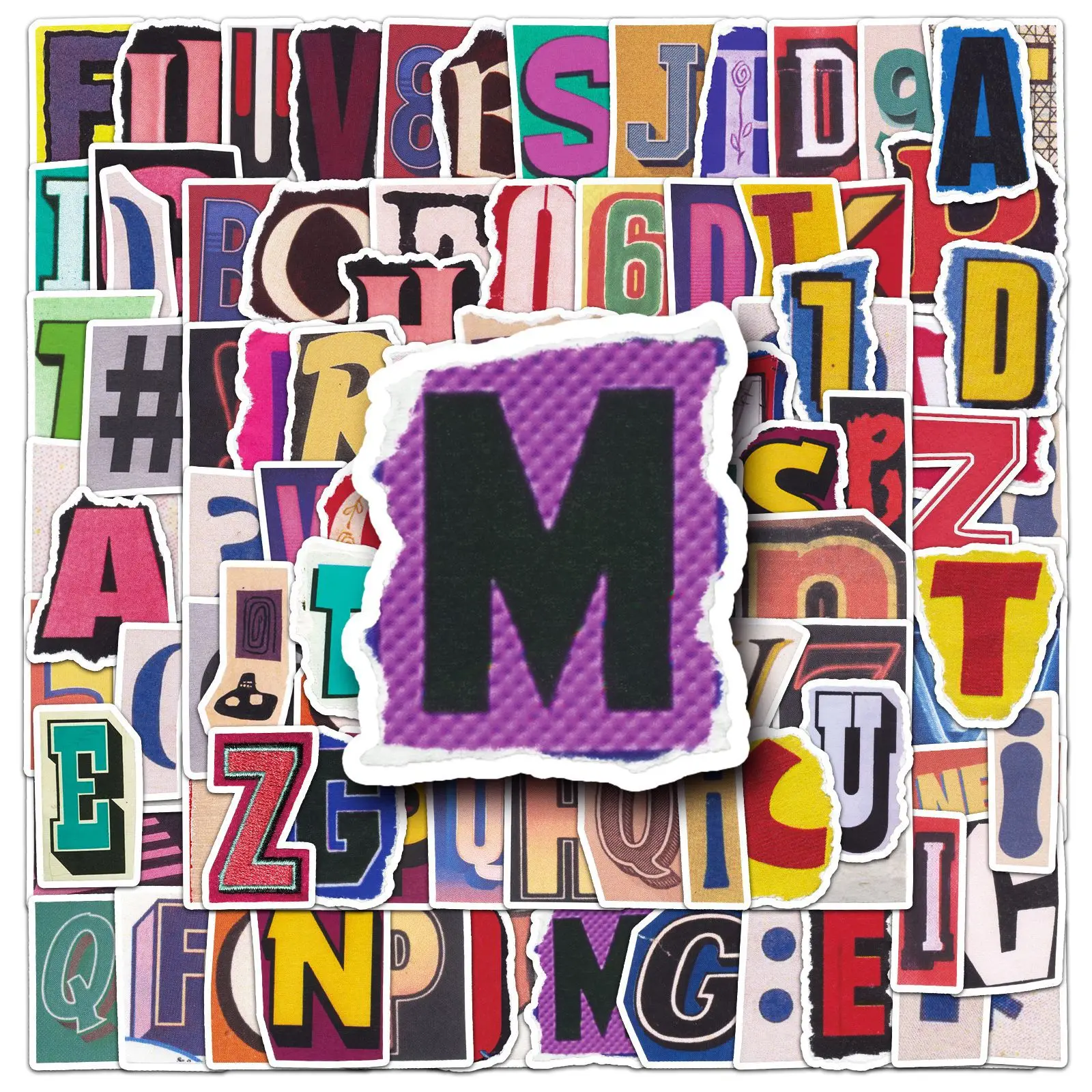10/50/100 sztuk cyfry i litery naklejki Graffiti spersonalizowane Retro dekoracyjne Laptop gitara telefon komórkowy wodoodporna naklejka zabawka
