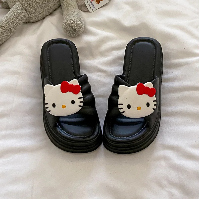 Cute Hello Kitty Women Slippers Sanrio Kawaii Summer Shoes Anime Cute Non-Slip Home Sandals Girls Student Thick Bottom Shoes view 6