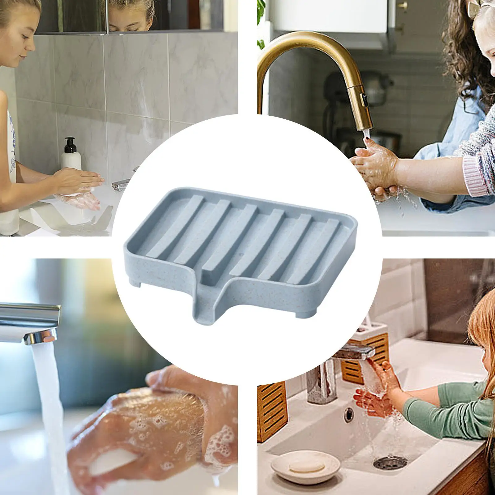 Soap Dish with Drain Soap Tray Shower Soap Storage Bathroom Accessories Multipurpose Household Soap Drain Rack for Bathroom view 5