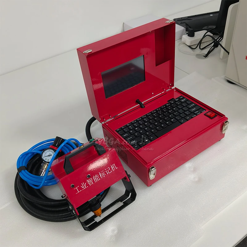Portable Nameplate Metal Chassis Marking Machine 80x20 mm Pneumatic Touchscreen Controlled Steel Marker Engraving Carving Tools