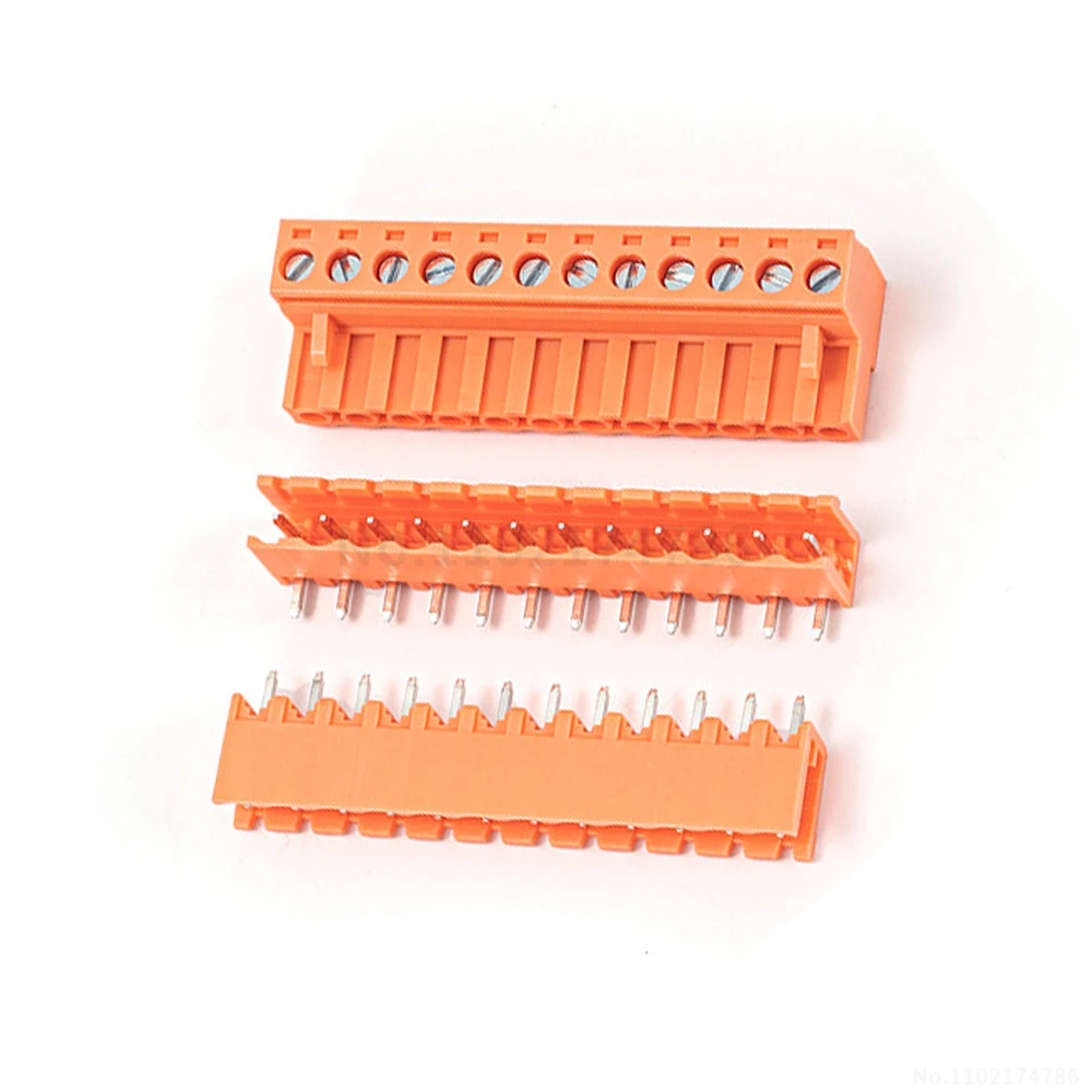 (1 Set) KF 2EDGK 2EDGV 2EDGR - 5.08mm pluggable terminal blocks 2~12P straight/angled pin orange/peach 2EDGK/V/R 5.08