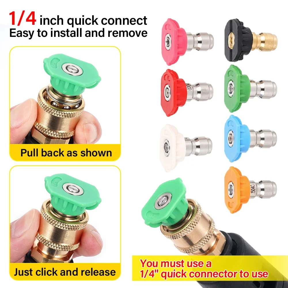 محول توصيل سريع لغسيل السيارات بالضغط العالي 1/4 لـ LAVOR / ARKSIDE PHD / VAX / Interskol / Hammer Sterwins - فوهات Q-P 1/4
