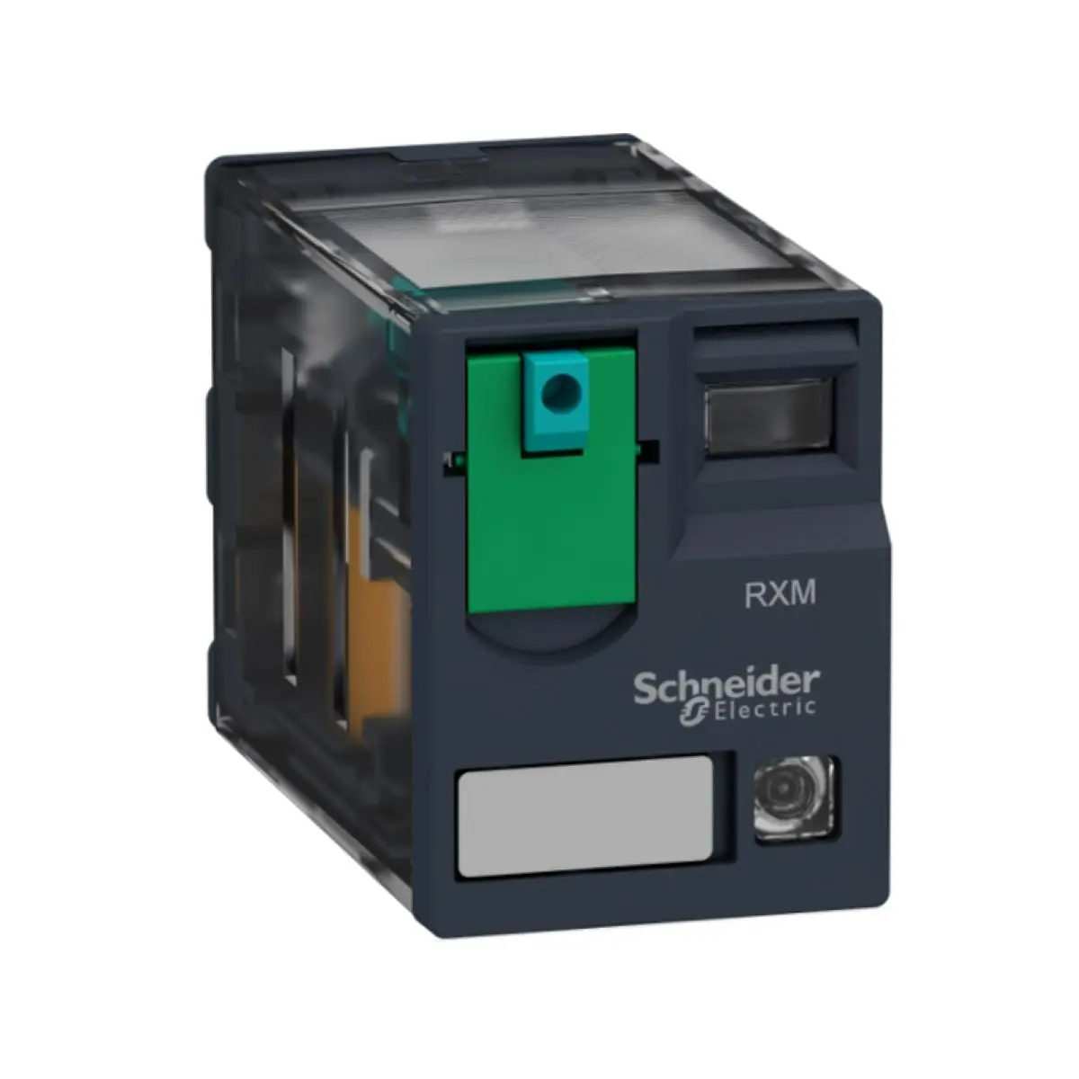RXM4AB2ED miniature plug in relay, Harmony Electromechanical Relays, 6A, 4CO, with LED, lockable test but to n, 48V DC