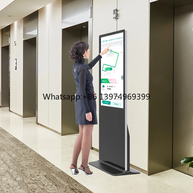 Ultra Thin Lcd Advertising Kiosk 32/43/49/55/65 Inch Floor Stand Digital Signage Player Kiosk