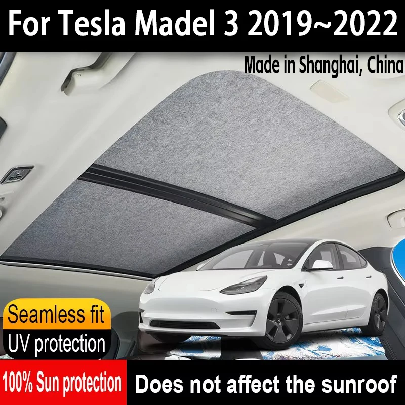 

Автомобильный панорамный люк на крыше, изоляционный козырек на крыше для Tesla Model 3 2019 ~ 2022 21, анти-УФ-электростатическая адсорбция, небесная занавеска, солнцезащитный козырек