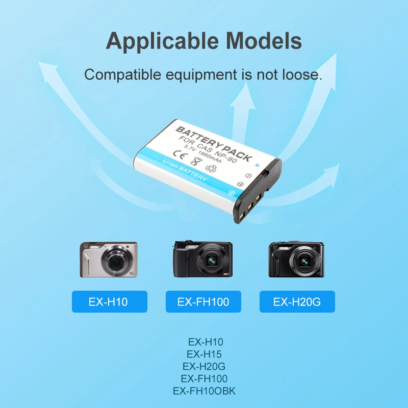 NP-90 NP 90 NP90 Литий-ионный аккумулятор CNP-90 для камеры Casio Exilim EX-H10 EX-H15 EX-H20G EX-H20GBK EX-H20GSR EX-FH100 EX-FH100BK