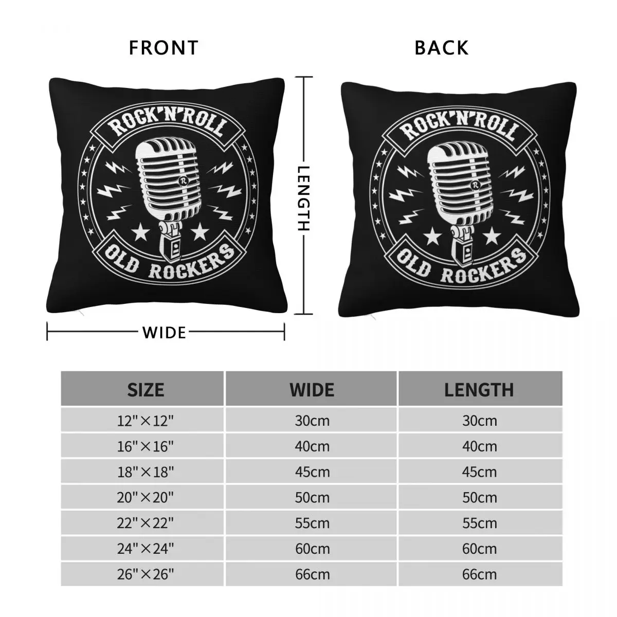 Microphone Rock And Roll Rockabilly Square Pillowcase Pillow Cover Cushion Zip Decorative Comfort Throw Pillow for Home Sofa