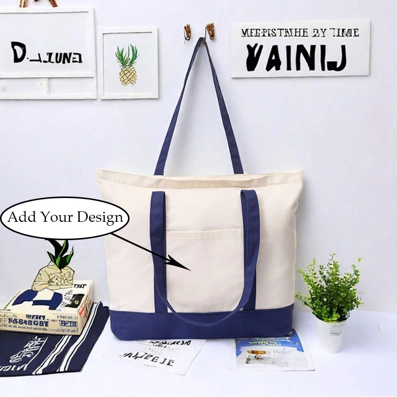 

2025New Korean Style Canvas Tote Bag For Women Versatile Large Capacity Customizable High End Commute Handbag Student School Bag