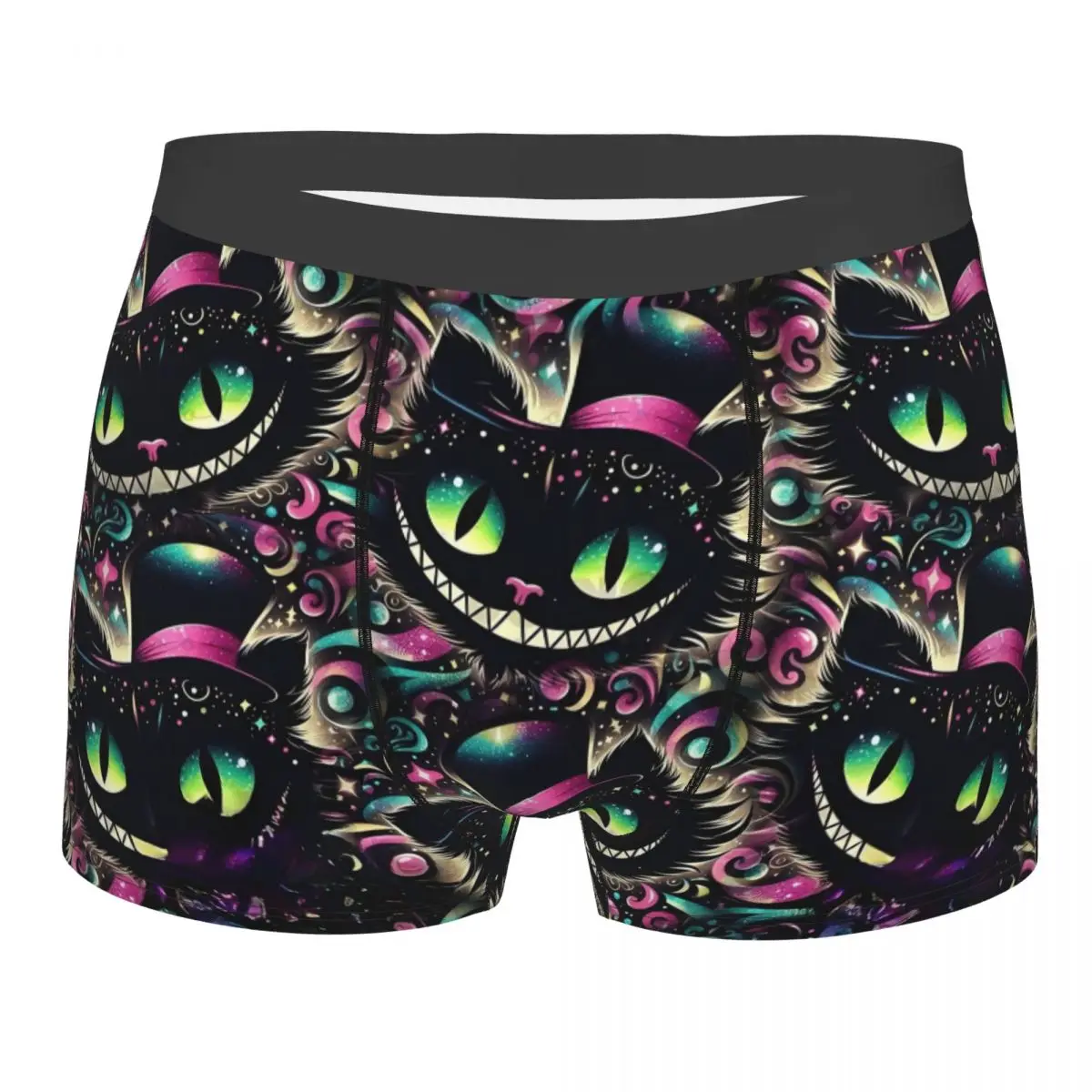 

Custom Wonderland Cheshire Cat Boxers Shorts Men's Funny Cheshires Cat Briefs Underwear Novelty Underpants