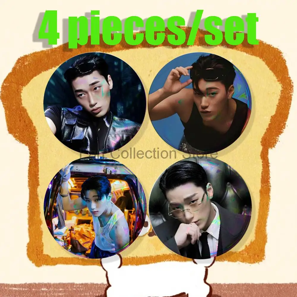 C-Choi Singer San Brooches for Backpack Accessories 25,32,44,58,75mm Round Enamel Pins 4-piece set Cartoon Anime Badge