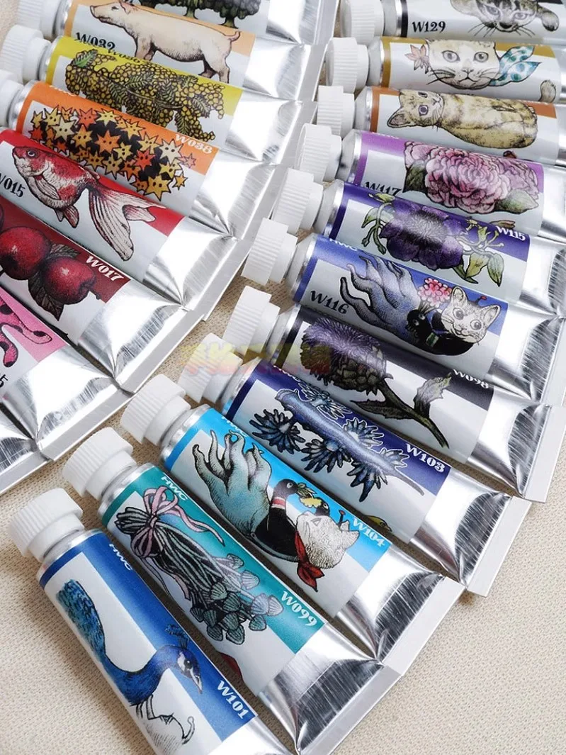 Imagem -05 - Conjunto de Tintas Holbein x Higuchi Yuko Acuarela Dispensador Aquarela Pintura Manga Art Supplies 24 Cores 5ml 1ml