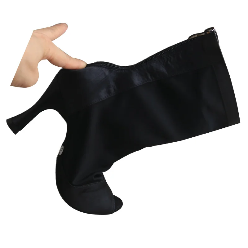 Czarne elastyczne buty do tańca dla kobiet, buty do tańca towarzyskiego i latynoamerykańskiego, damskie buty jazzowe na miękkiej podeszwie, buty na wysokim obcasie do tańca.