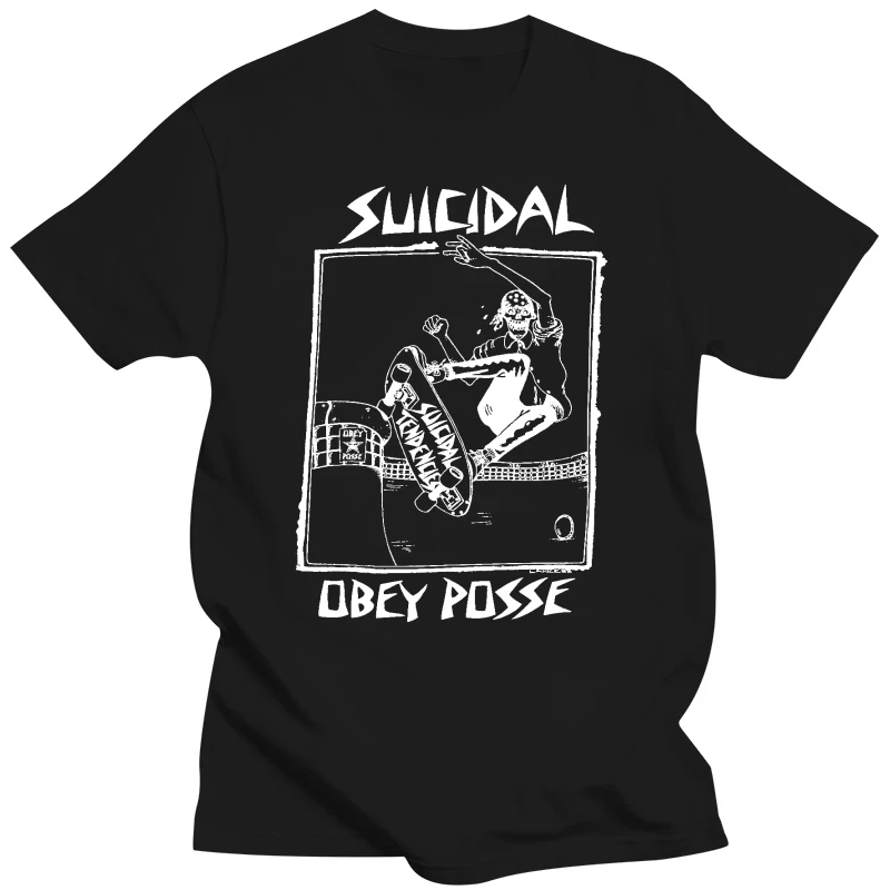 New Suicidal Tendencies Skate Board Punk Black Shirt (SML-2XL) badhabitmerch Comfortable t shirt Casual Short Sleeve Print