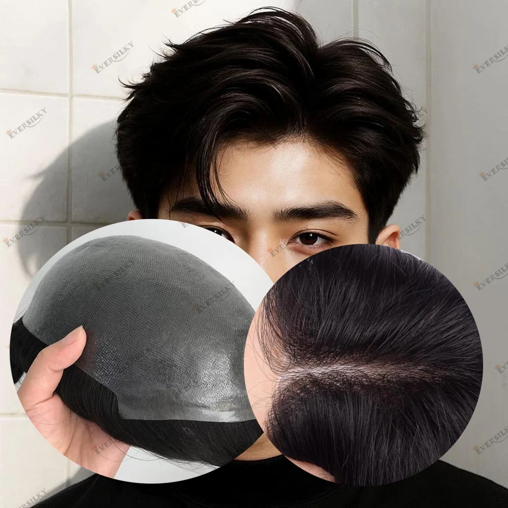 

Натуральная линия волос, прочный микрокожа, 0,06 мм, Vlooped, парик из натуральных волос для выпадения волос, мужской незаметный реалистичный парик на тонкой коже