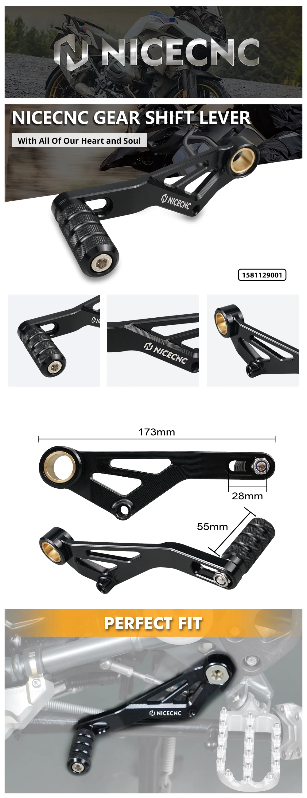 Für BMW R1250GS R1200GS GSA Schalthebel/Fußrasten Fußstütze R1250GS R1250GS Adventure 2019-2024 R1200GS R1200GS ADV 2013-2018 – Detail 1