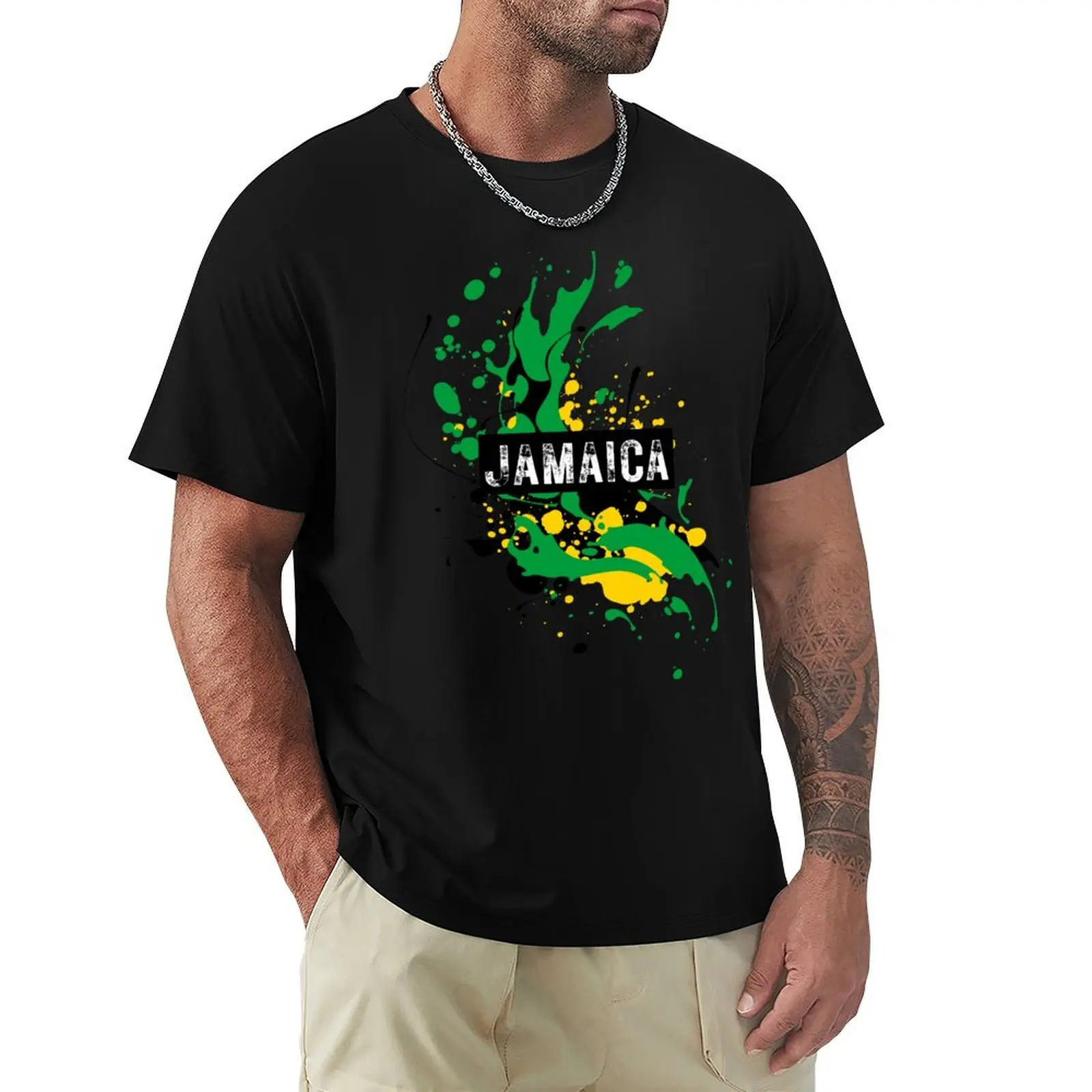 

Jamaica splash T-Shirt topping football t shirt Louboutins graphics workout shirts for men