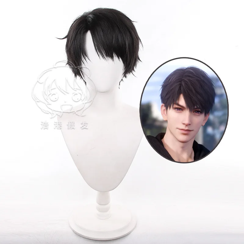

Love and Deepspace Caleb Cosplay Wig Unisex Black Brown Short Hair Game Character Dress Up Wig Halloween Party Costume Accessory