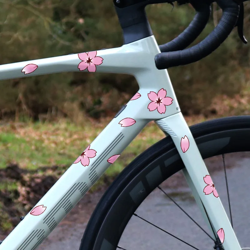 20枚入り-桜柄-自転車ステッカー-防水ビニールデカール-バイクデコレーション用