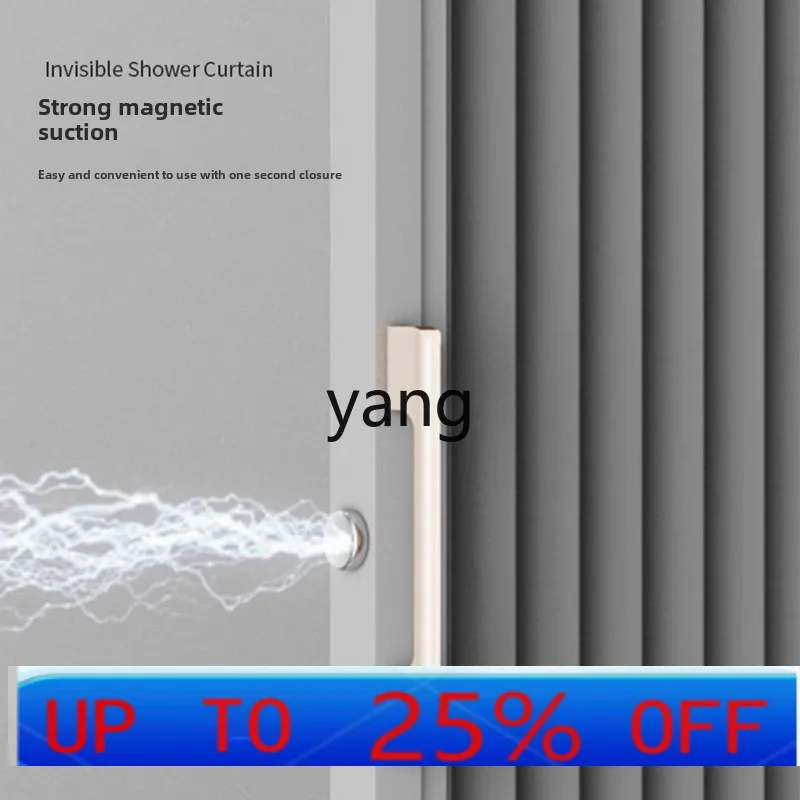 

LTT invisible folding shower curtain bathroom partition curtain bathroom block magnetic attraction