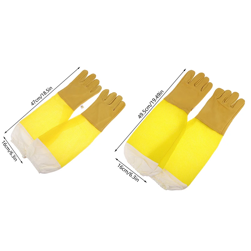 1Pair Beekeeping Gloves Protective Sleeves Breathable Anti Bee Sting Sheepskin Long Gloves For Beekeeper Beekeeping Tools