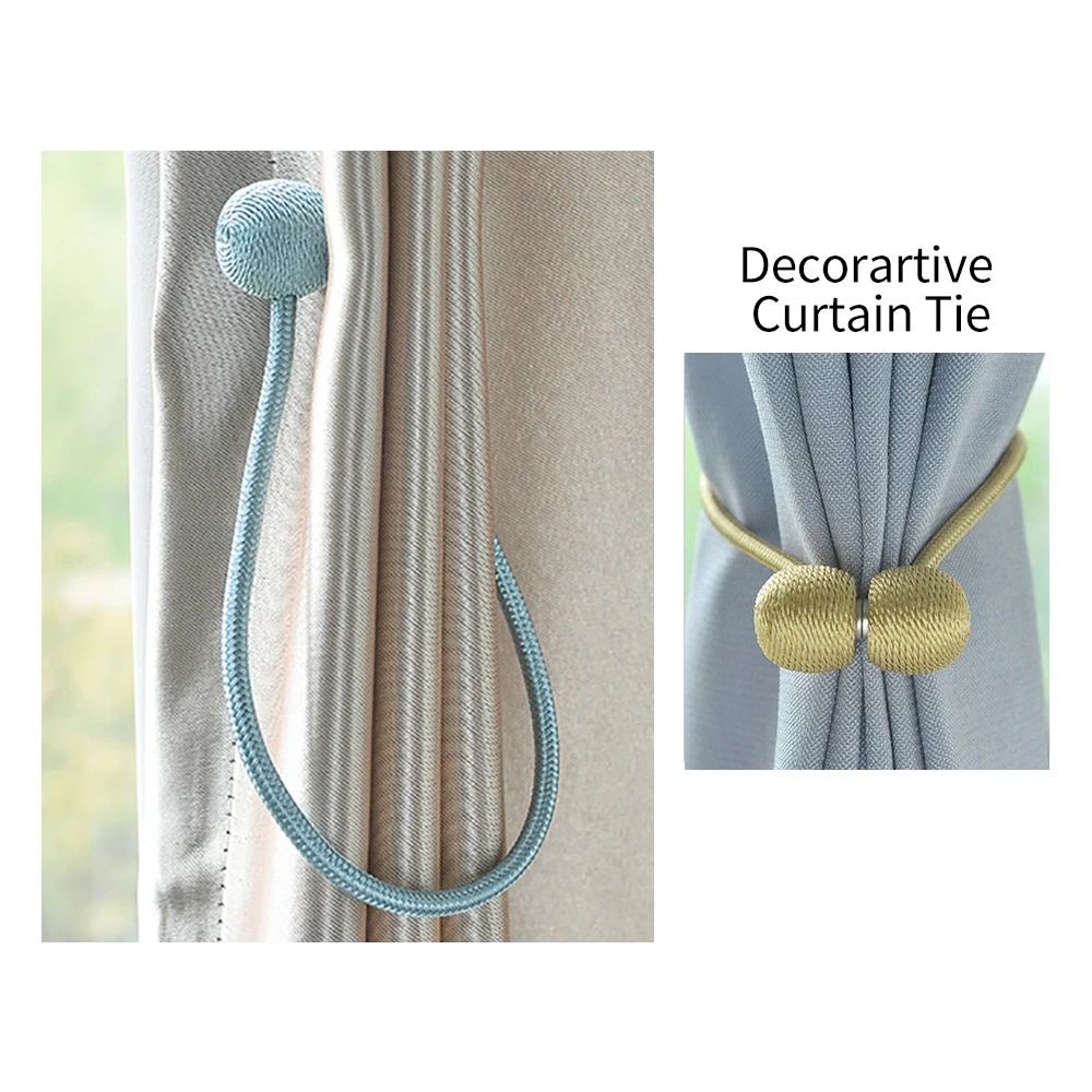 1Pcs Magnetic Curtain Tieback High Quality Clip Curtains Buckle Holder Decorative Home Polyester Curtains Accessories