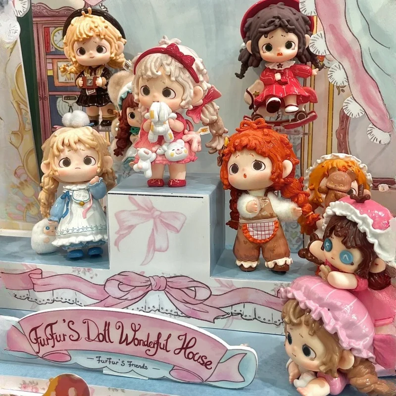 Oficjalna lalka Heyone Fufu Series 4 Fufu Doll Miaomiao House Curly Hair Girl Blind Box Modna figurka kolekcjonerska Prezent dla fanów