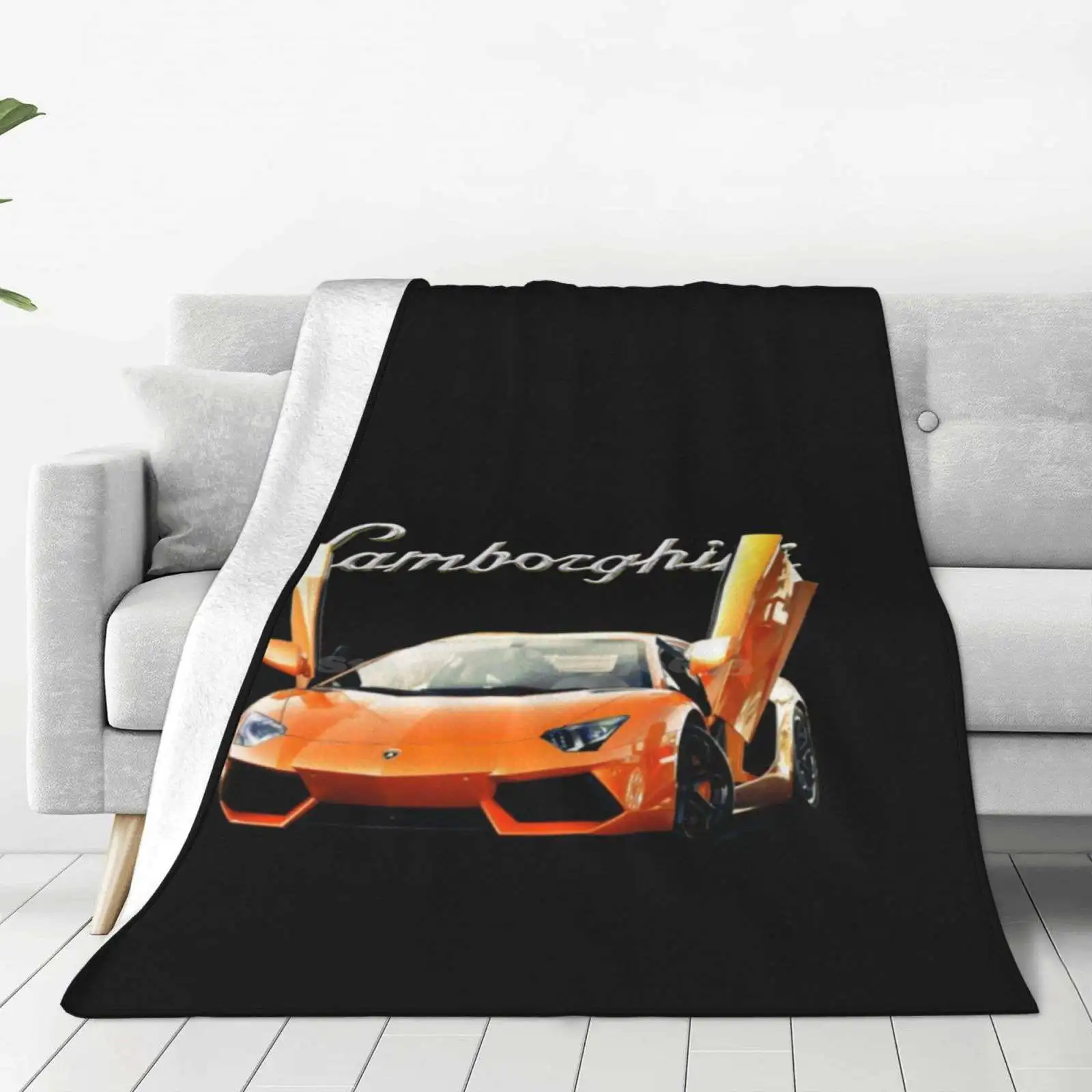 Vertical Doors Supercar Products Four Seasons Comfortable Warm Soft Throw Blanket Orange Cars Automobile Supercar Sportscar