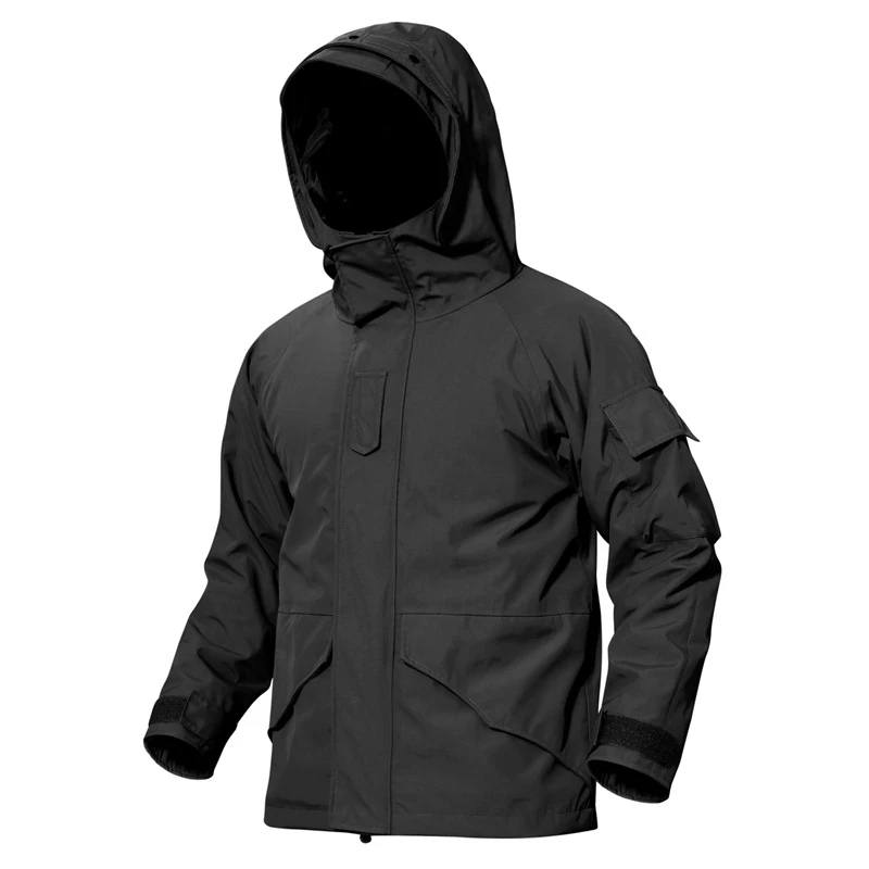 Tactical Windbreaker Men Lightweight Trench Coat Water Resistant Jacket Lining Hiking Fishing Activewear Winter Outwear