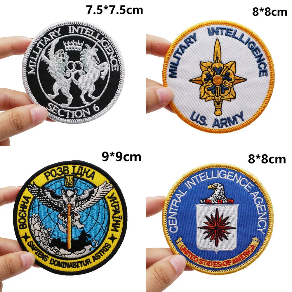 military intelligence Tactical Embroidery Patches for Backpacks and Clothing military Accessories with Hook backing or iron back