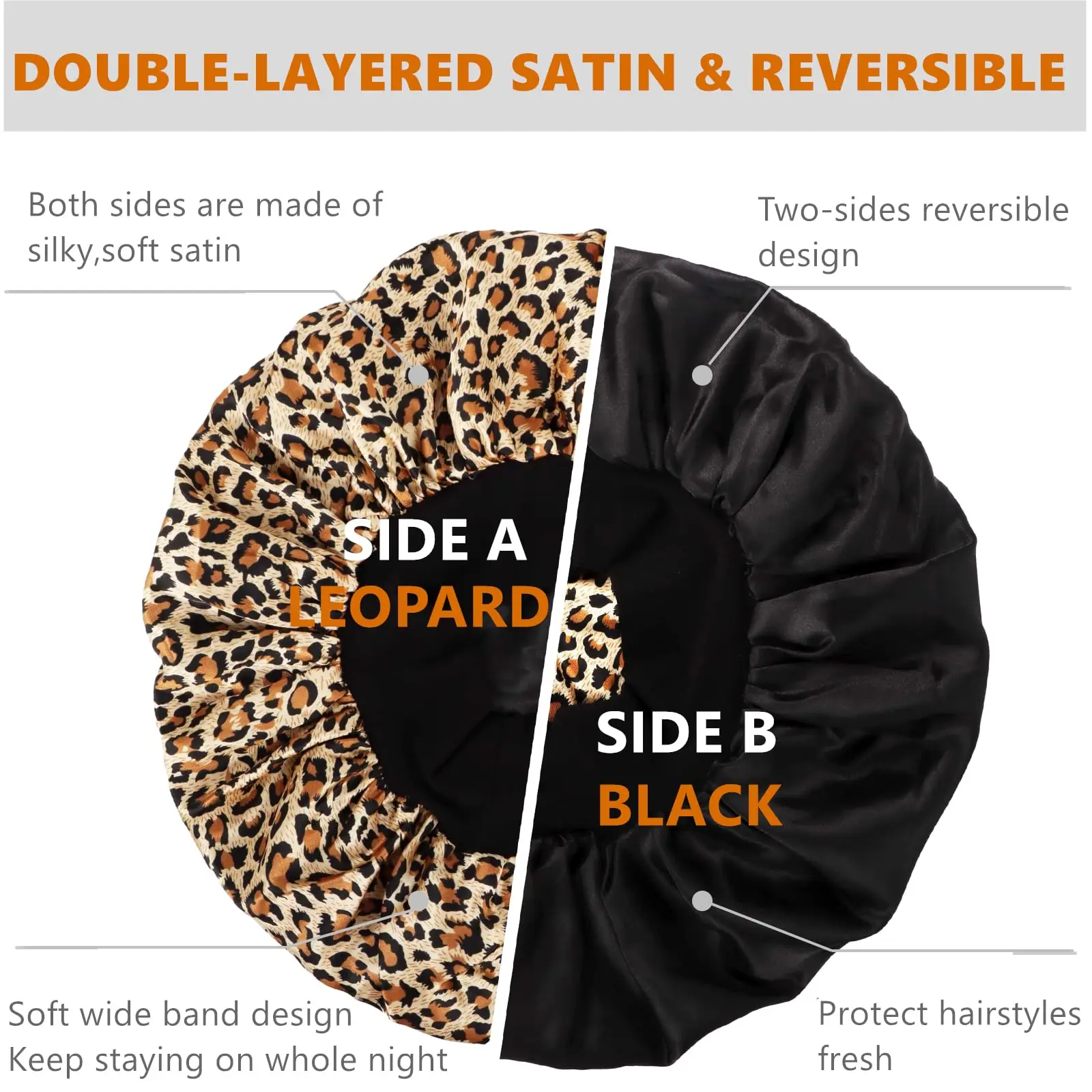 Double Layered Women Sleep Cap Leopard Print Hijab Cap Beauty and Makeup Hair Care Hat Nightcap Men