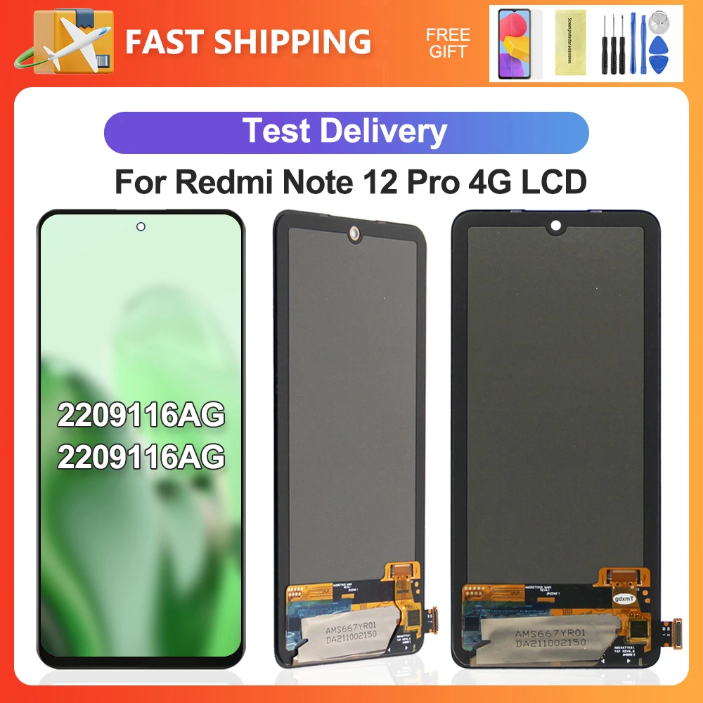 For Xiaomi Redmi Note 12 Pro 4G 6.67\'\'For  ‎2209116AG 2209116AG LCD Display Touch Screen Digitizer Assembly Replacement