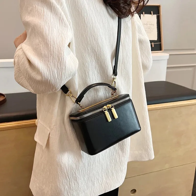 Small PU Leather Box Shoulder Bag For Women 2024 New Fashion Luxury Crossbody Bags Korean High-quality Retro Handbags Female