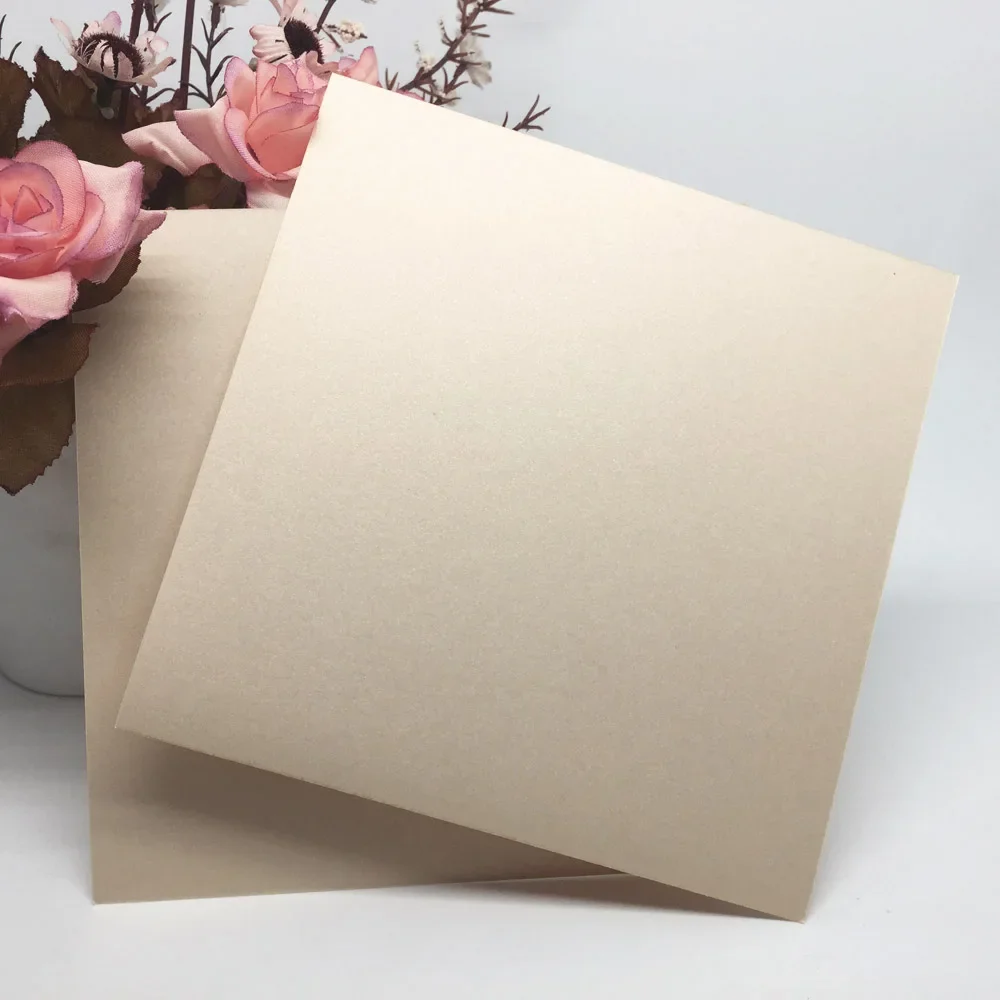 10Pcs/set Pearl Paper Invitation Card Inner Sheet Inside Pages Insert Paper for Wedding Baptism Party Card Holder Wedding Supply