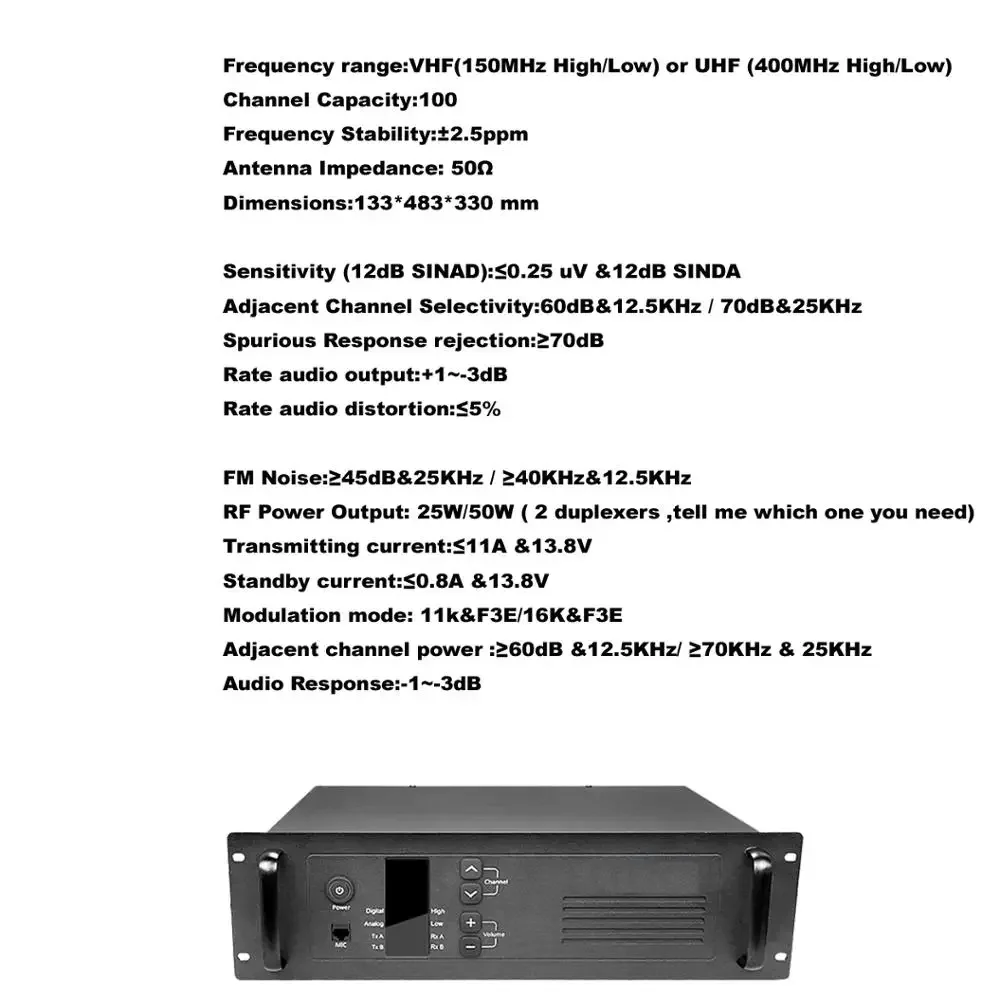 Radio DMR podwójny tryb daleki zasięg radio krótkofalówki uhf vhf JM-D8000 stacji bazowej o dużej mocy