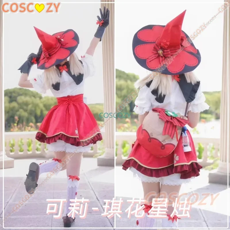 Costume de Cosplay Klee Blossoming Starlight pour Femme et Fille, Robe Genshin Impact, Tenue de Sorcière Lolita, Chapeau d'Halloween, Nouvelle Peau, 5 Étoiles