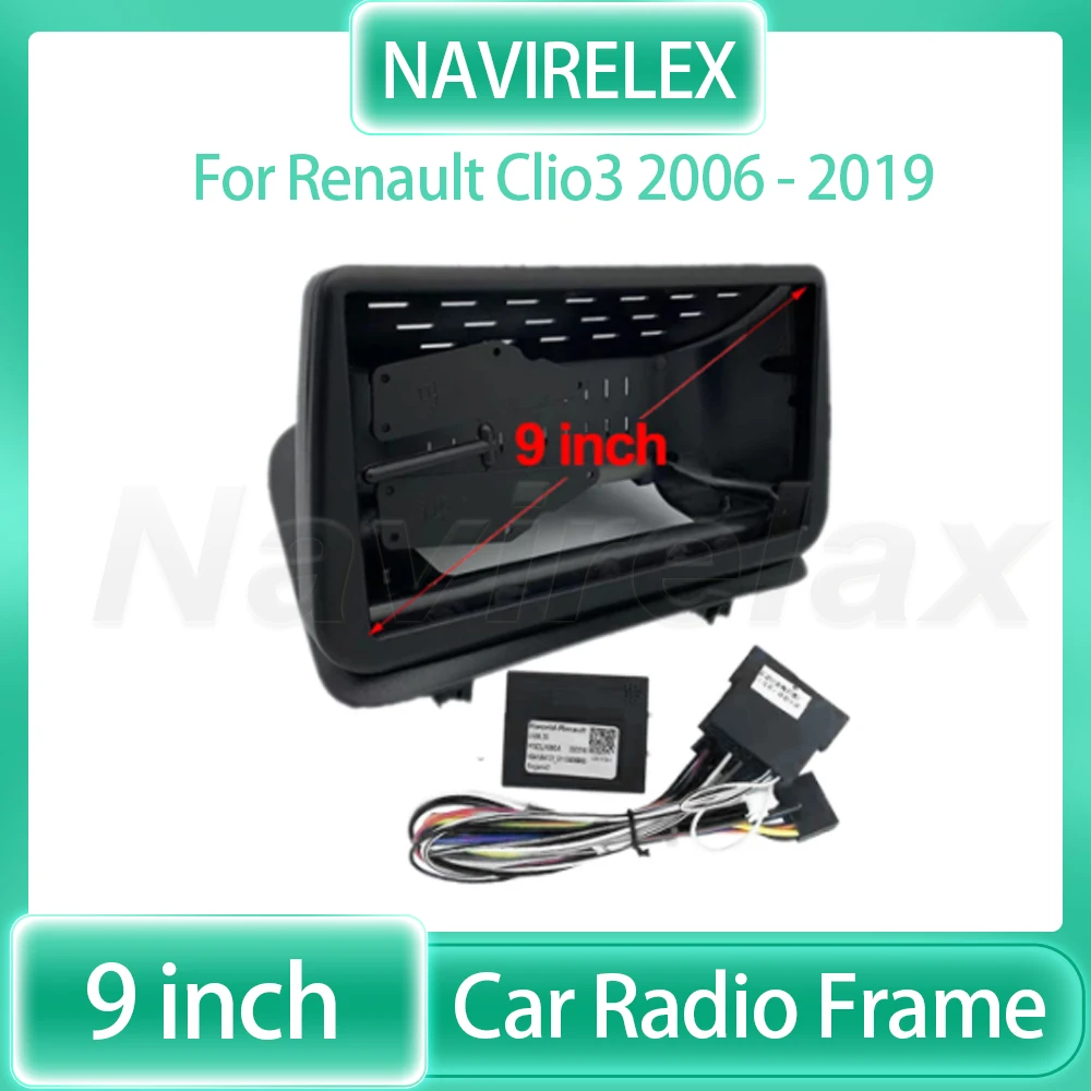 

9" 2Din Car Radio CD DVD GPS Stereo Panel Dash Mount Trim Kit Interface Frame Panel Fascia For Renault Clio 3 Clio3 2006 - 2019