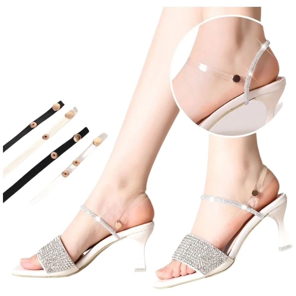 High Heels Accessory Transparent Invisible Heel Band No Drop Heel Anti Slip Shoes Straps Comfort Invisible Shoe Lace Ladies