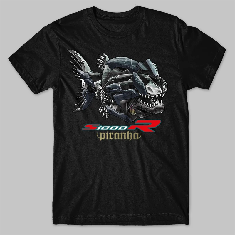 Classic German Motorcycle S1000R Piranha Transfiguration Inspired T-Shirt 100% Cotton O-Neck Short Sleeve Casual Mens T-shirt
