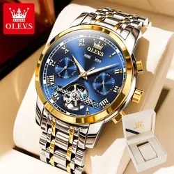 OLEVS 6607 Men's Watches Automatic Mechanical Highend Luxury Brand Men Wristwatch Waterproof Stainless Steel Strap Watch for Man