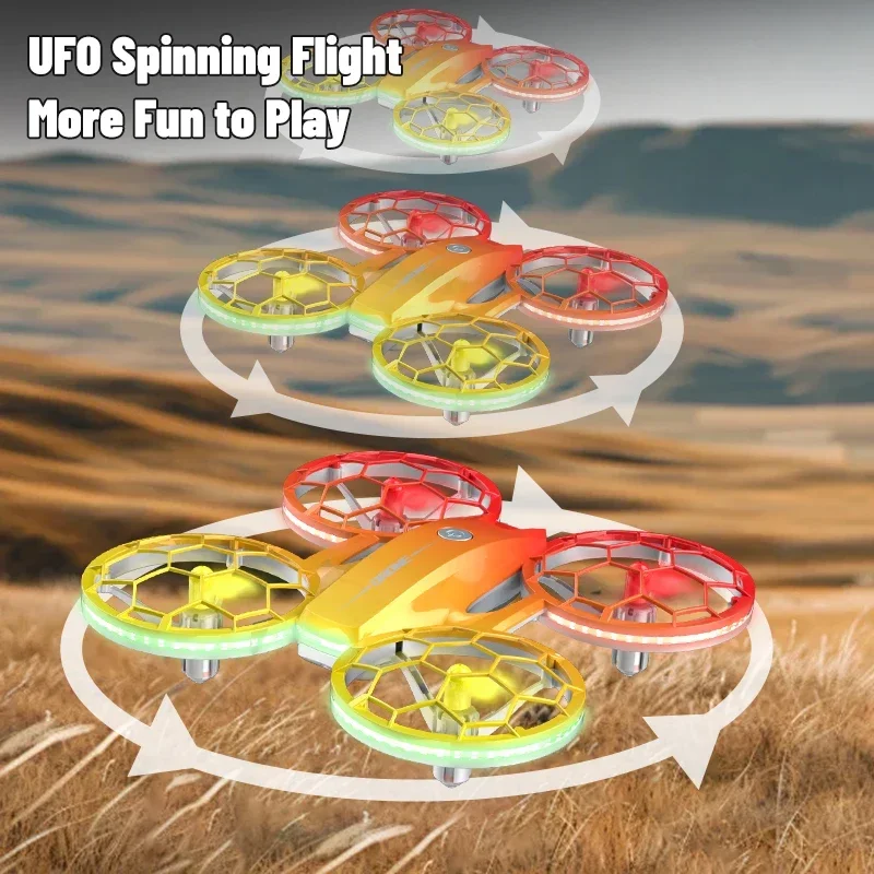 Jjrc Rc Drone con luz colorida, cuadricóptero acrobático resistente a caídas para principiantes, modo sin cabeza, helicóptero terrestre de un botón, juguete H127